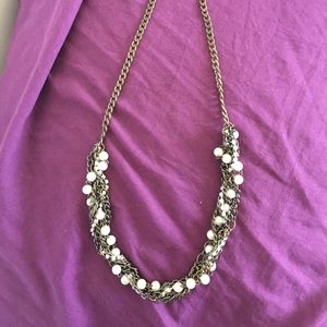 Jewelry - Twisty chunky chains stones and pearls necklace Jewelry - Twisty chunky chains stones and pearls necklace